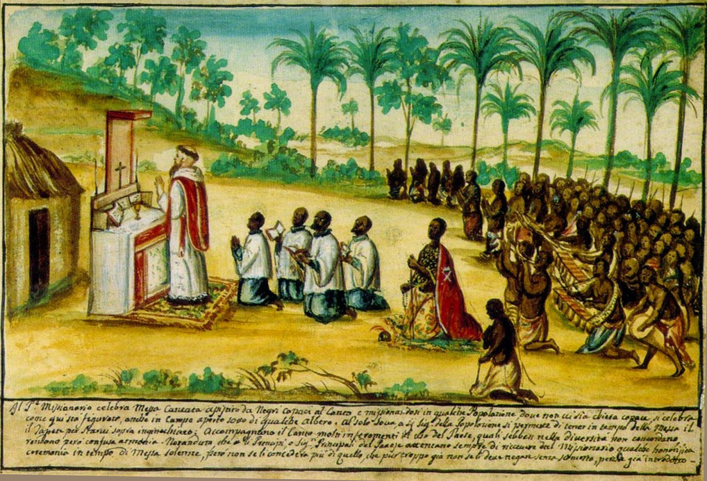 Painting of the baptism of king Afonso I of the kongo kingdom