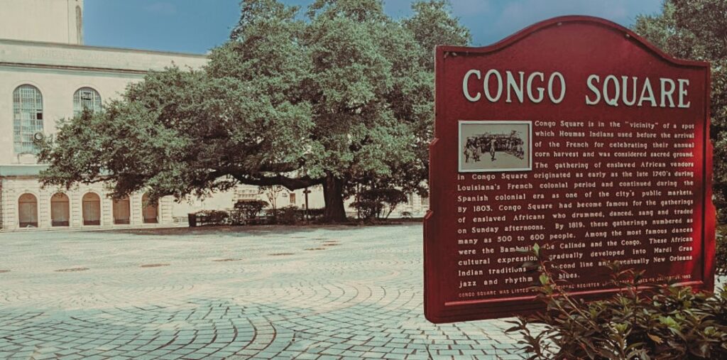 Old picture of the congo square in New orleans