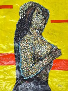 Painting by visual artist Isaac Yokomo. Kinshasa DRC