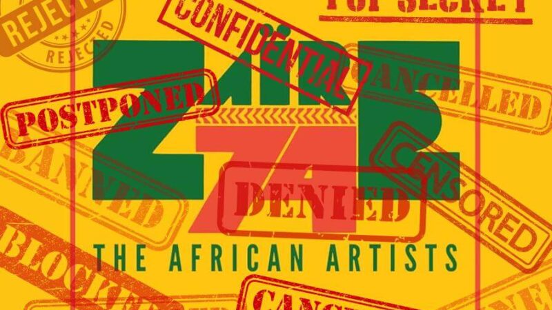 Album cover zaire 74 the african artists full of rejected, denied, banned, etc stamps